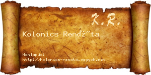 Kolonics Renáta névjegykártya